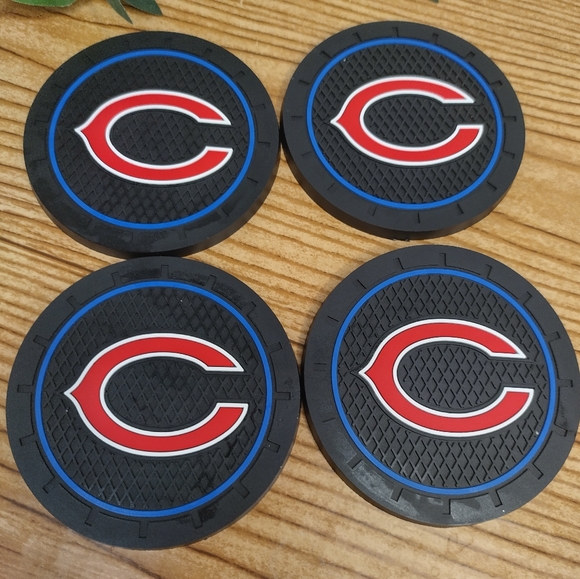 Chicago Bears Car Cup Coasters Set Of 4 - Picture 2 of 6